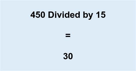 450 Divided By 15