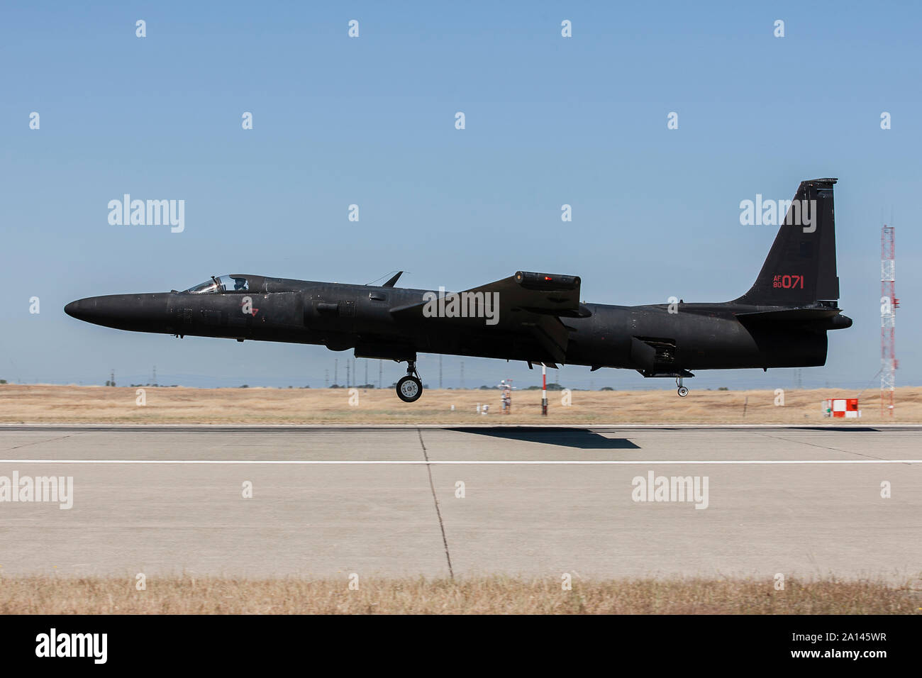 A U S Air Force U 2S Landing At Beale Air Force Base California Stock