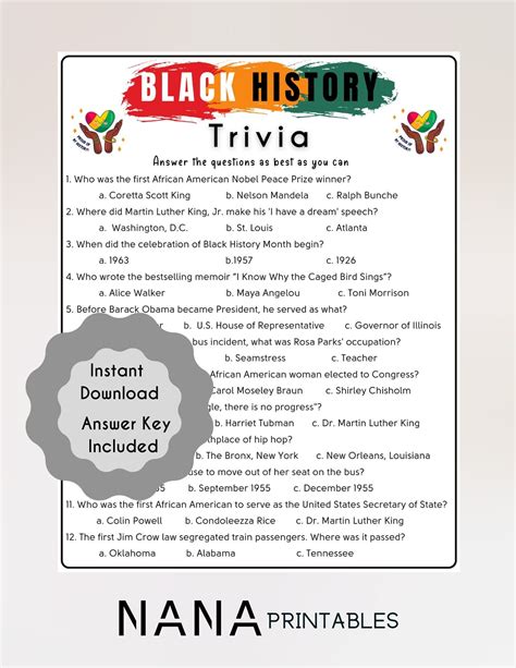 African American History Trivia Questions And Answers Black