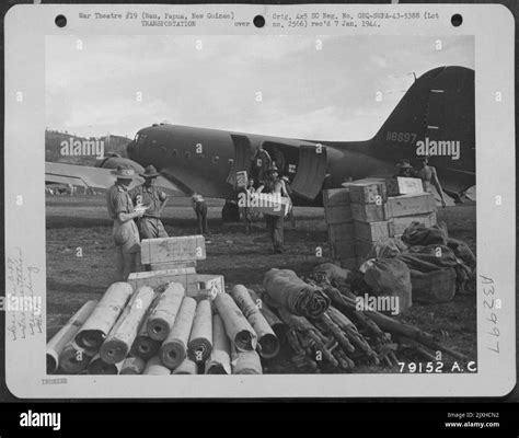 Australian Soliders Unload C 47 Transport Of The 6Th Troop Carrier