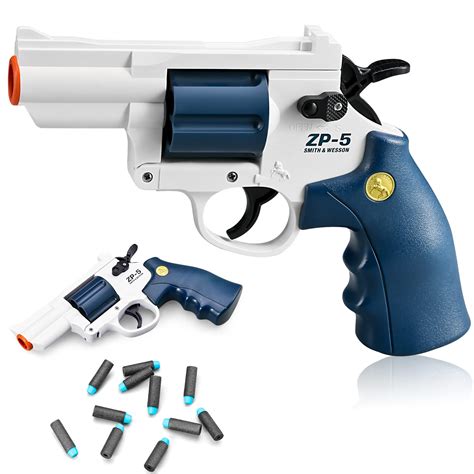 Buy Double Barrel Toy Foam Blaster Soft Bullet Toy Revolver With Shell