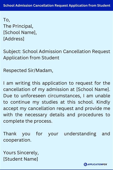 Cancellation Letter Of Admission