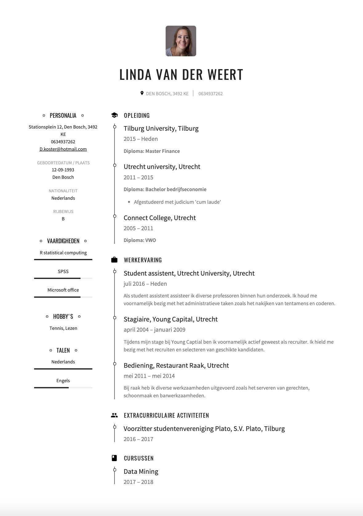 Cv Voorbeeld Student