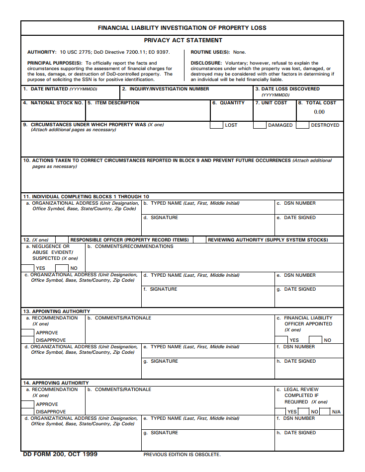 Dd Form 200