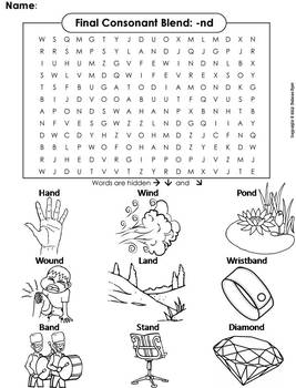 Ending Consonant Blends Nd For Ukg Ending Blends Nd Phonic Blends N