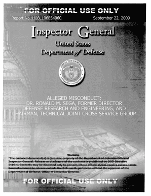 Fillable Online Fas Dod Inspector General Report On Alleged Misconduct