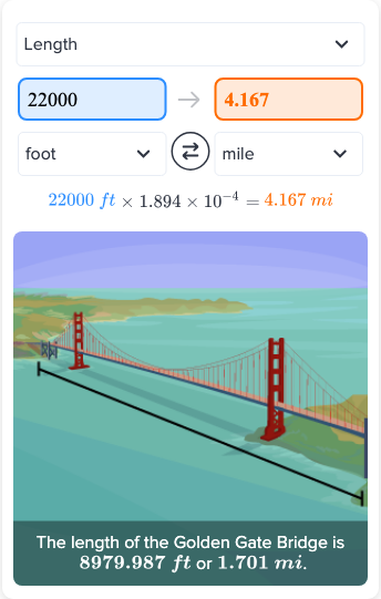 Flexi Answers What Is The Distance Of 22000 Feet In Miles Ck 12