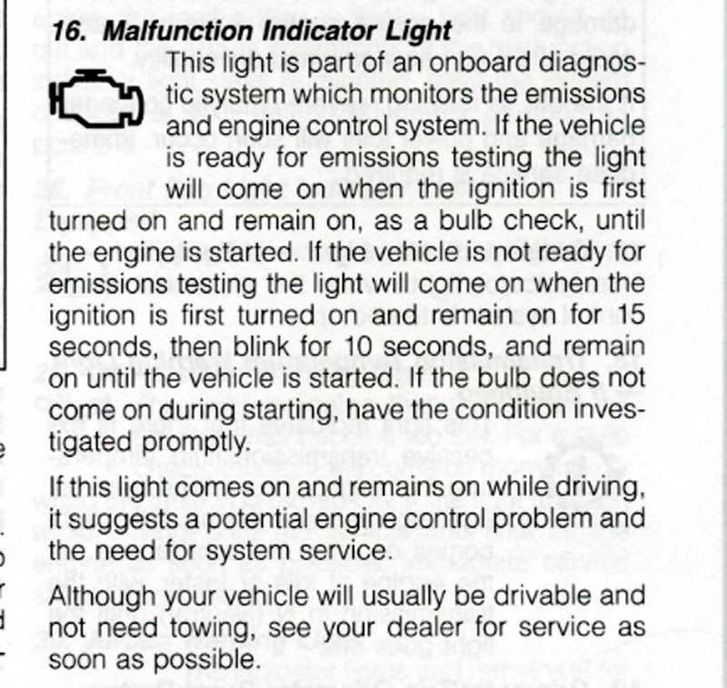 Ford Fiesta Engine Malfunction Warning Light