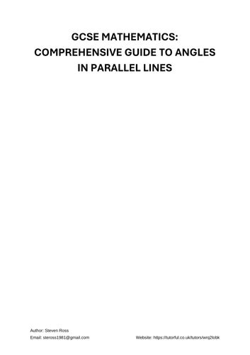 Gcse Mathematics Comprehensive Guide To Angles In Parallel Lines