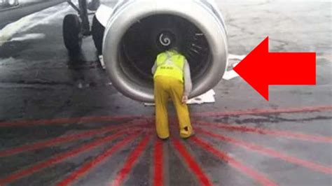 Ground Crew Sucked Into A Jet Engine Youtube