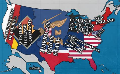 Map Of The Second American Civil War R Krtheworldsetfree