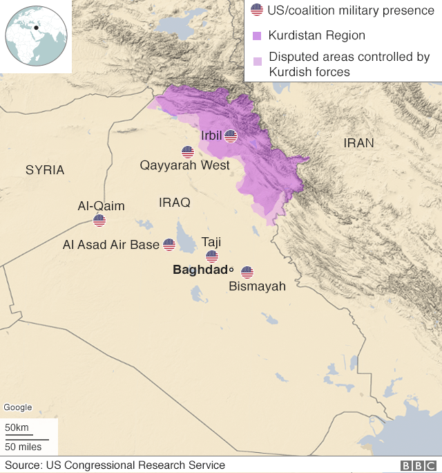 Map Of Us Bases In Iraq United States Map