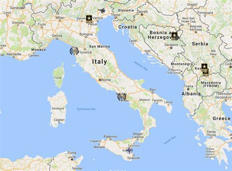 Map Of Us Military Bases In Italy Map Of Us Army Installations Active