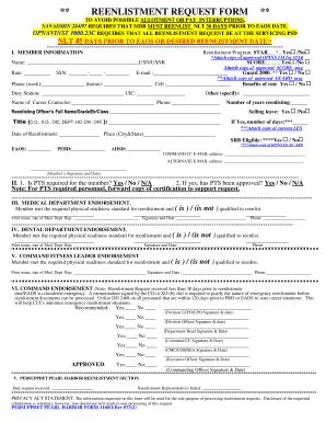 Navy Reenlistment Form Complete With Ease Airslate Signnow