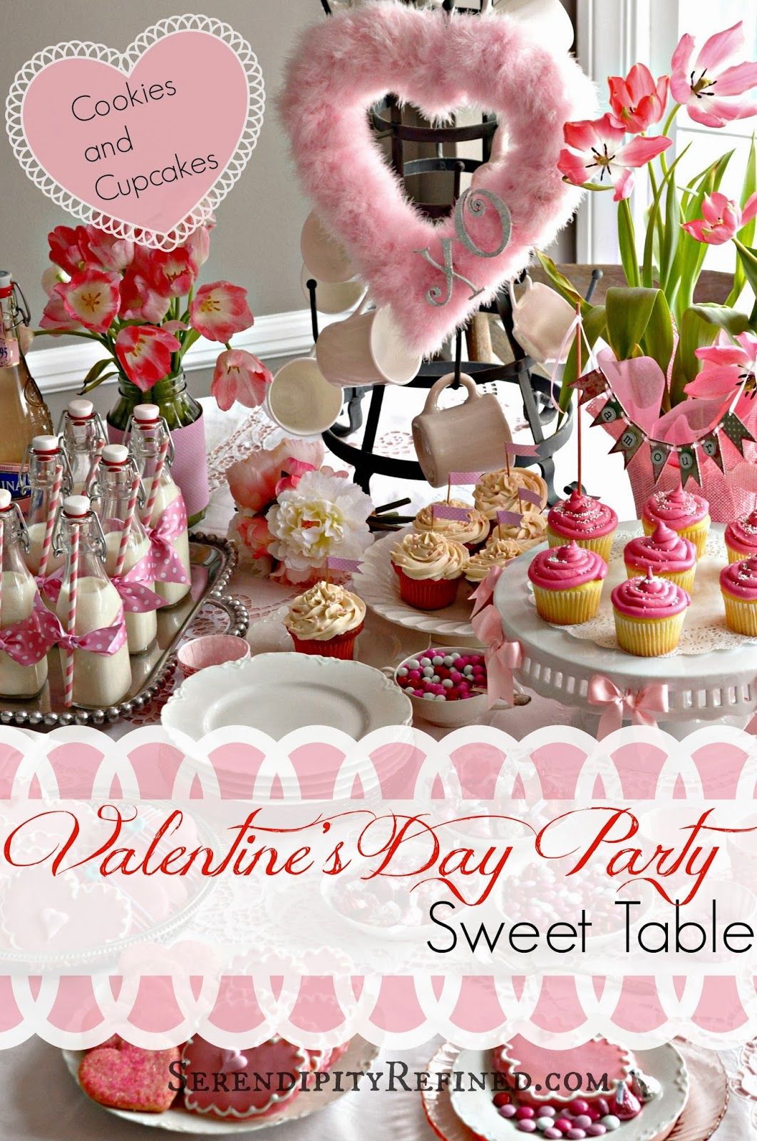 Serendipity Refined Easy Valentine S Cupcake And Cookie Party Simple