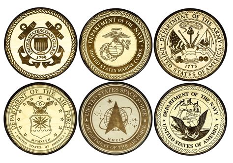 Set Of Military Emblems Army Navy Air Force Marines Coast Guard