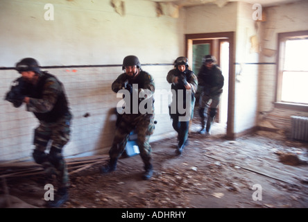 Swat Training Entering Rooms And Moving In Formation Rural County