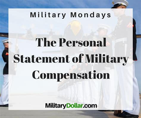 The Personal Statement Of Military Compensation Military Dollar