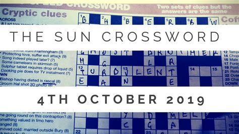 The Sun Crossword Beginners Guide 4Th October 2019 Youtube