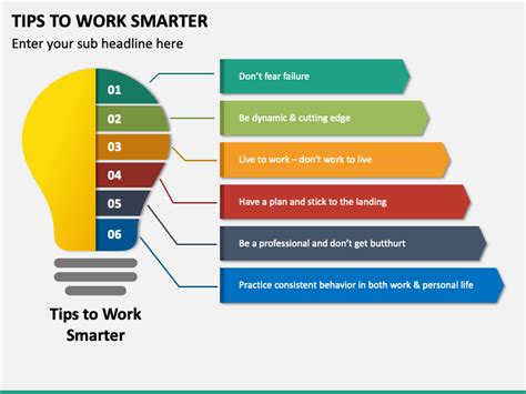 Tips To Work Smarter Powerpoint And Google Slides Template Ppt Slides