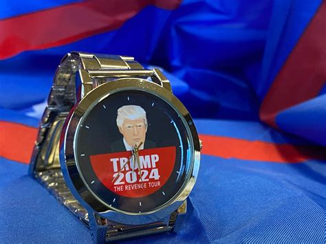 Trump 2024 The Revenge Tour Wrist Watch Navy Face Patriot Powered