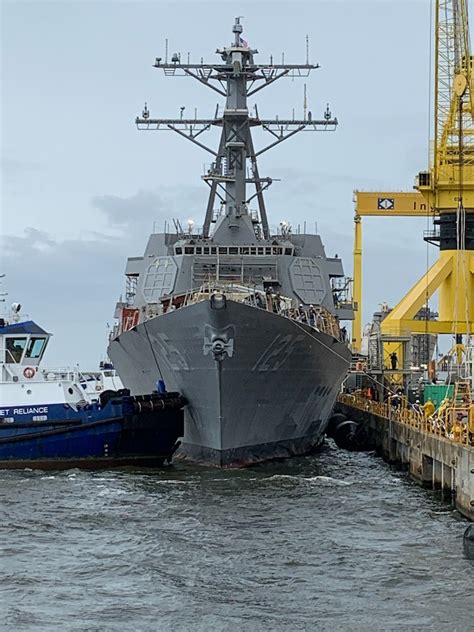 U S Navy Launches First Flight Iii Guided Missile Destroyer The