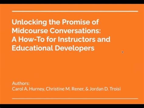 Unlocking The Promise Of Midcourse Conversations A How To For