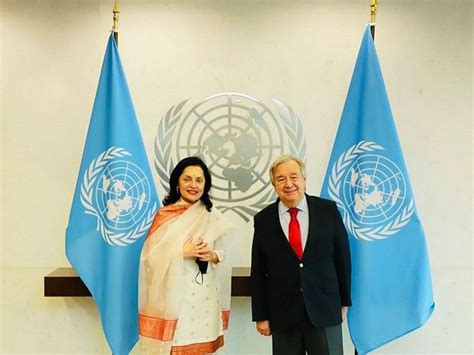 Unsc Ruchira Kamboj Meets Un Chief Guterres Ahead Of India Amp 39 S December