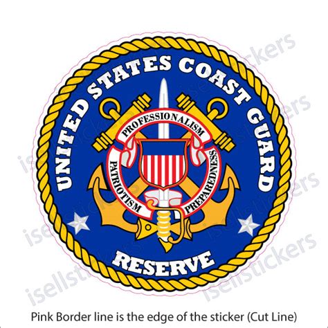 Uscg Coast Guard Reserve Seal Bumper Sticker Vinyl Window Decal