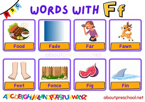 Vocabulary List Of Words With F Archives About Preschool