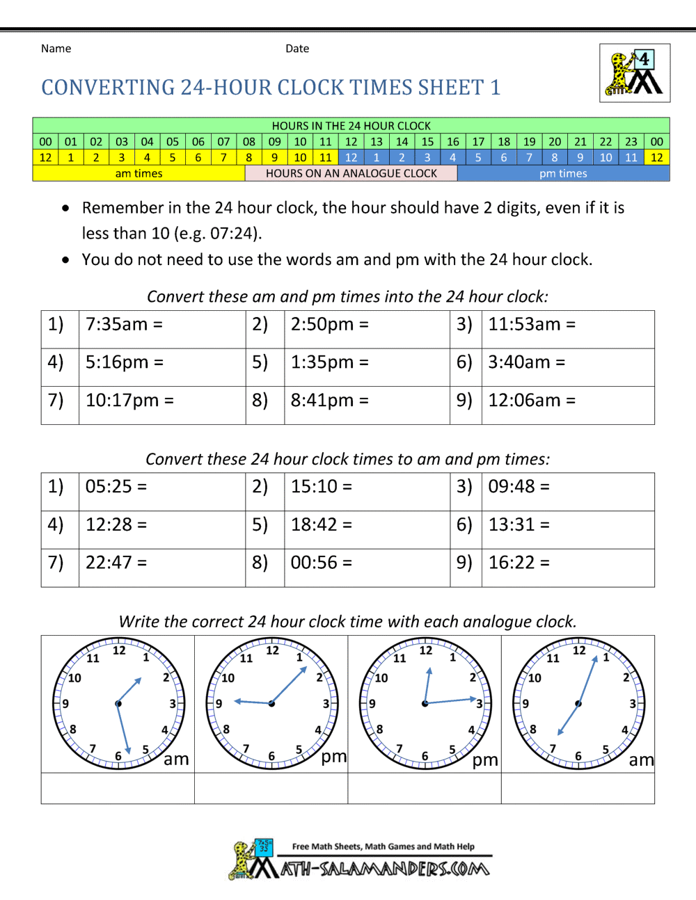 What Is 12Pm Military Time Convert 12 Hour To 24 Hour Time